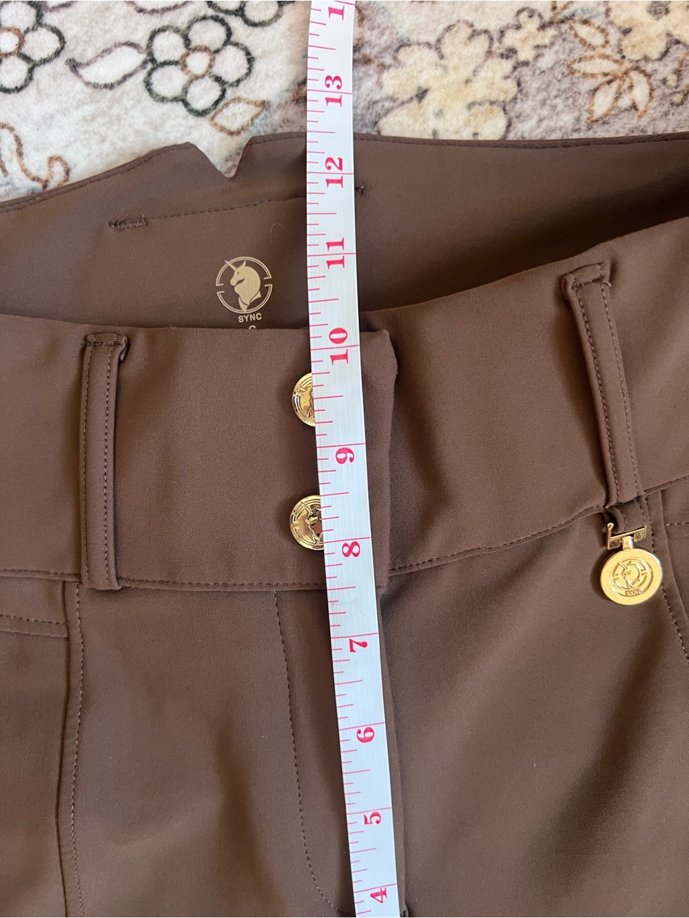 Brown Equestrian Grip Riding Tights - Picture 7 of 9